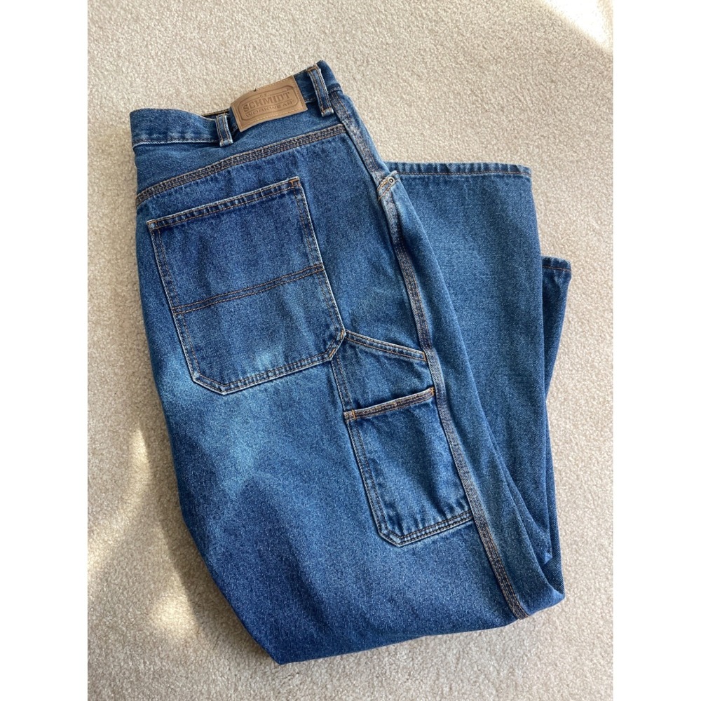Vintage C.E. Schmidt Workwear Men's Blue Denim‎ Carpenter Pants Size 36 x 30